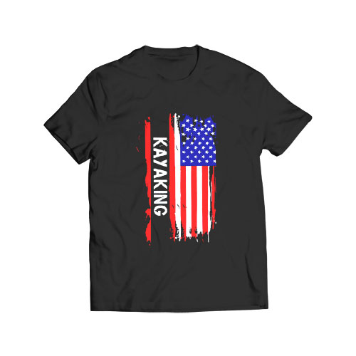 Kayaking patriotic usa flag t-shirt