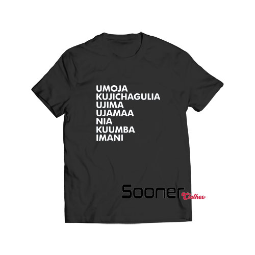 Seven principles of kwanzaa t-shirt