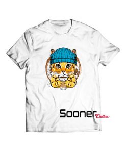 Cool cat with coffee t-shirt