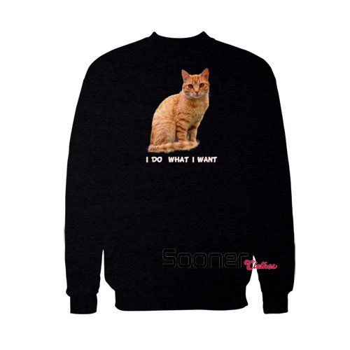 I Do What I Want Orange Cat sweatshirt