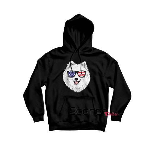 Samoyed Dog Patriotic USA hoodie