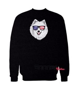 Samoyed Dog Patriotic USA sweatshirt